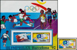 NIGERIA Poste ** - 586/87 + Bf 10, Non Dentelés: Jeux Olympiques De Barcelona 92 - Nigeria (...-1960)