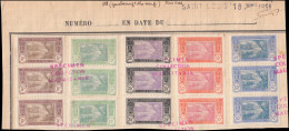 COTE D'IVOIRE Poste SPE - Maury 59/63 Complet, 5 Bandes De 3 Sur Feuille Album UPU, Surcharge Rouge "spécimen Collection - Other & Unclassified