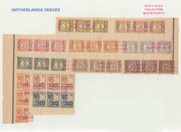 INDE NEERLANDAISE Poste SPE - 142A/M, Complet, 11 Bandes De 3 Sur Page Album UPU, Surcharge Rouge "spécimen Collection M - Niederländisch-Indien