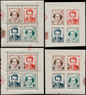 MONACO Poste ** - 334/37/A/B + 378/382/A/B, Complet 4 Blocs De 4: Croix-Rouge - Cote: 328 - Altri & Non Classificati