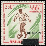 BENIN Poste ** - Michel 1442, émission Locale, Variété Double Surcharge: 250f. Football, J.O. De Montréal 1976 - Altri & Non Classificati