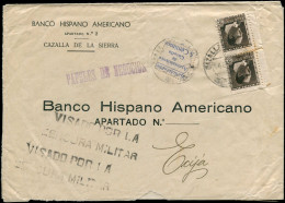 ESPAGNE GUERRE CIVILE NATION Poste LET - Cazalla Sierra Ed. 4, Enveloppe 14/1/37 + Cachet Censure "Cazalla" (Heller C 89 - Vignettes De La Guerre Civile