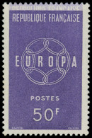 FRANCE Poste * - 1219, Double Impression En Haut Du Timbre (re-entry): 50f. Europa 1959 - Unused Stamps