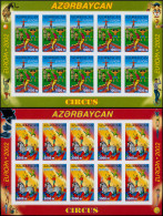 RUSSIE AZERBAIDJAN Poste ** - 431/32, 2 Feuillets Non Dentelés, Papier Normal: Europa 2002, Le Cirque - Azerbaidjan