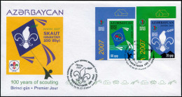 RUSSIE AZERBAIDJAN Poste FDC - 580/81, Non Dentelés, Cdf, Enveloppe Illustrée: Europa 2007, Scoutisme - Azerbaidjan