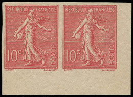 FRANCE Poste (*) - 129, Paire Non Dentelée, Cdf: 10c. Rose - Cote: 420 - Unused Stamps