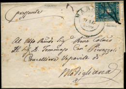 ITALIE  TOSCANE Poste LET - 20, Filets Intacts, Sur Enveloppe "Marradi 15/5/1860" Pour Modigliana, Signée Macoveanu: 20c - Toscane