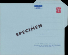ZANZIBAR - GB Entiers Postaux SPE - Wiegand 3, Aérogramme, Surcharge Noire "spécimen": 20c. Rouge - Zanzibar (...-1963)