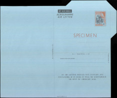 COTE D'OR Entiers Postaux SPE - Wiegand 7, Aérogramme (non Plié), Surcharge Rouge "spécimen": 6d. Cacao Orange Et Noir - Gold Coast (...-1957)