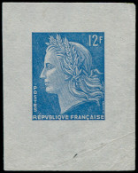 FRANCE Poste EPA - Valeur Non émise 12f. Cheffer, Petite épreuve En Bleu. Ce Timbre A été Présenté Au Concours De 1956,  - Unused Stamps