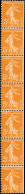 FRANCE Roulettes ** - 8, Bande De 7: 5c. Orange Type IIB - Cote: 239 - Coil Stamps