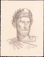 FRANCE Epreuves D'Artiste MAQ - Maquette D'un Non émis (tête D'empereur Romain), Crayon (225x170), Signée Decaris - Artistenproeven