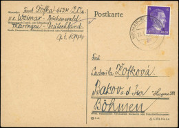 Judaica Poste LET - Allemagne, Weimar Buchenwald, CP 11/1/44 Pour La Bohême - Judaisme