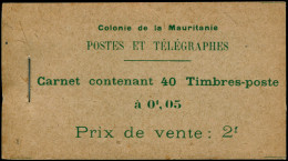 MAURITANIE Carnets ** - C20, 40 X 5c. Vert-jaune, Gomme Coloniale + écriture En C4 - Cote: 300 - Other