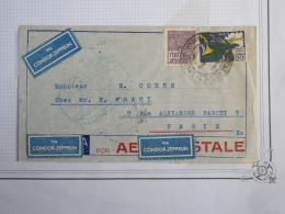 C BRESIL   LETTRE CONDOR ZEPPELIN    1933 RIO    A PARIS FRANCE    ++AFF. INTERESSANT + - Cartas & Documentos