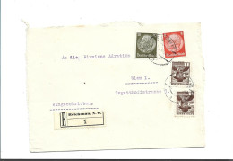 Einschreibebrief 1938 Ohne Inhalt - Mischfrankatur - Usados