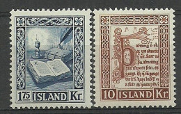 Iceland 1953 Mi 290-291 MNH  (LZE3 ICL290-291) - Writers