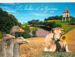 Animaux - Vaches - Gascogne - Multivues - Oies - Flamme Postale De Barbotan Les Thermes - CPM - Voir Scans Recto-Verso - Cows