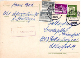 BRD 1963, Landpost Stpl. 8861 SCHWÖRSHEIM über Nördlingen Auf 10 Pf. Ganzsache  - Other & Unclassified