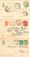 Luxemburg 1887/1910, 3 Versch. Ganzsachen M. Vielen Stempeln, 1mal M. Zusatzfr. - Other & Unclassified