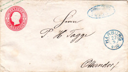 Hannover 1864, 1 Gr. Ganzsache V. K2 HARBURG N. Otterndorf - Hanover