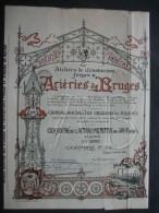 Action 1896 BRUGES - S.A. Des ATELIERS DE CONSTRUCTION, FORGES & ACIERIES DE BRUGES - Très Beau Décor - Industry