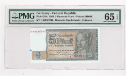 5 D-Mark 1963 Rosenberg B5a Kassenfrischer Erhaltung SELTEN ECHT - 5 Deutsche Mark