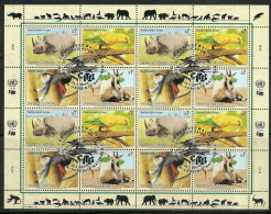 UNO Vienna 1995 Mi Sheet 180-183 Cancelled  (SZE1 UNVark180-183) - Papegaaien, Parkieten