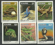 Congo, Democratic Republic (Kinshasa) 1987 Mi 939-944B MNH  (ZS6 ZRE939-944B) - Snakes