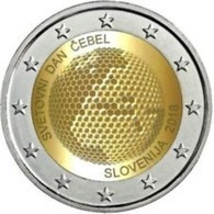 Slovenië  2018    2 Euro Commemo Wereld Bijendag  Jour Mondiale D'abeille      UNC Uit De Rol  UNC Du Rouleaux !! - Slovenië