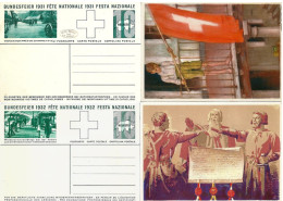 Schweiz Suisse 1931/32: B-PK CPI FÊTE NATIONALE Zu-N° BF 68+74 (Drapeau+Serment) * Ungelaufen Non Circulé (Zu CHF 78.00) - Enteros Postales