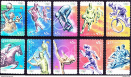 AUSTRALIA 2000 45c Multicoloured, Olympic Sports Set Self-Adhesive SG2005-14 FU - Usados
