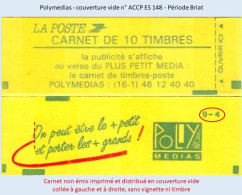 FRANCE - Carnet Essai Publicitaire Période Briat Conf. 9-4 Polymedias - Couverture Vide YT 2614 C12 / ACCP ES 148 - Proefdrukken, , Niet-uitgegeven, Experimentele Vignetten