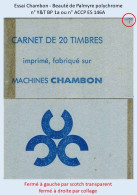 FRANCE - Carnet Essai Chambon - Beauté De Palmyre Polychrome - YT BP 1a / ACCP ES 146A - Proefdrukken, , Niet-uitgegeven, Experimentele Vignetten