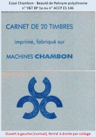 FRANCE - Carnet Essai Chambon - Beauté De Palmyre Polychrome - YT BP 1a / ACCP ES 146 - Pruebas, Viñetas Experimentales