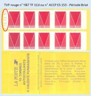 FRANCE - Carnet Essai Date 7.05.01.95 Période Briat - TVP Rouge - YT TF 1Cd / ACCP ES 153 - Pruebas, Viñetas Experimentales