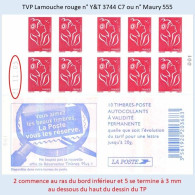 FRANCE - Carnet Date 21.11.05 - TVP Lamouche Rouge - YT 3744 C7 / Maury 555 - Modern : 1959-…