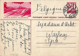 SCHWEIZ SUISSE 1937: Bild-PK CPI (20c) "LEYSIN (ALPES VAUDOISES)" Mit ⊙ VEVEY 24.IX.37 Pour Spa/Belgique - Enteros Postales