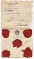 1924 R-Enveloppe BANQUE DE BRUXELLES Naar Roulers Gefr. 1Fr Catnr 214 - R Strookje 33 - Zie Uitleg - Storia Postale