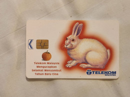 MALAYSIA-(MLS-C-CK)-The Year Of The Rabbit-(55)(TELEKOM)-(CK095660)-(RM10)-(chip Gold)-used Card - Maleisië