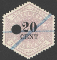 Nederland 1877 Telegramzegel 6 Gestempeld/used - Telegraph