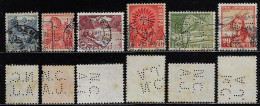 Switzerland 1925 6 Stamp Perfin N.C./A.J. By Naville & Cie SA Agence De Journaux Newspaper Agency Lochung Perfore - Perfins