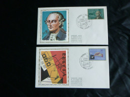 1982 2048 & 2049 FDC's Soie/zijde (Leuven) : " EUROPA 1982 " - 1981-1990