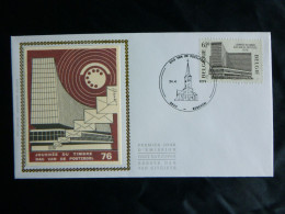 1976 1803 FDC Zijde/soie (Antwerpen/Berchem) : "Dag Van De Postzegel - Journée Du Timbre " - 1971-1980