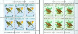 NOUVELLE ZELANDE 1966 - Enfance - Bellbird Et Weka - 2 BF - Piciformes (pájaros Carpinteros)