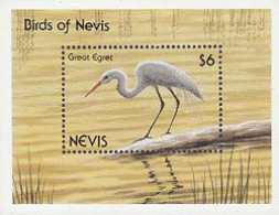 NEVIS 1991 - Oiseaux - Grande Egrette - Bloc - Ooievaars