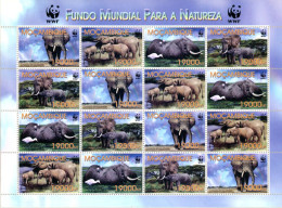 MOZAMBIQUE 2002 - W.W.F. - éléphants Des Savanes - Feuillet - Ungebraucht