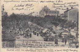 VILLEURBANNE : T.RARE C.P.A  AVEC CETTE VUE DE LA PLACE UN JOUR DE MARCHE.GROSSE ANIMATION.1905. B.ETAT - Villeurbanne