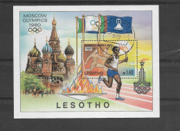 Lesotho, BF Oblitéré 1980, , Jeux Olympiques De Moscou, Porteur De La Flamme - Summer 1980: Moscow