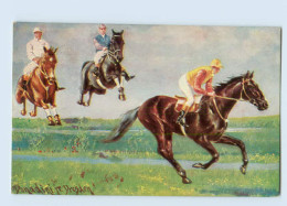 W9L25/ Pferderennen Jockey Künstler AK Donadini Jr.  1917 - Olympische Spiele